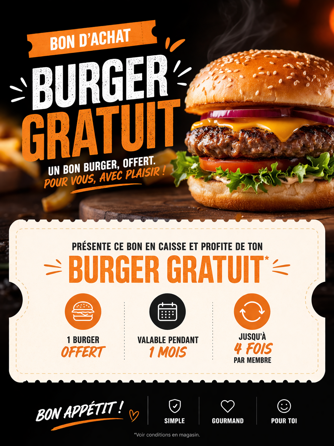 Burger gratuit